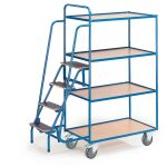 Rollcart 4 Etagen und 4 Trittstufen Tischwagen 08-7274,...