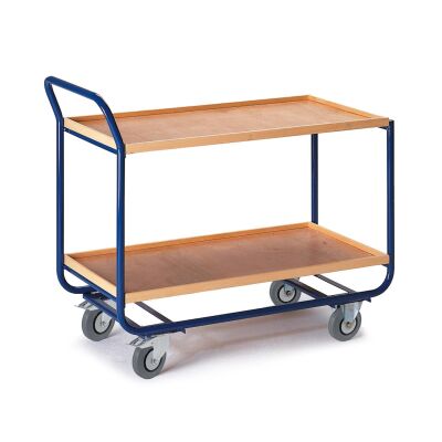 Rollcart 2 Etagen, 20 mm RH Tischwagen 06-7025, Ladefläche 775x475mm, Tragkraft 150 kg, blau