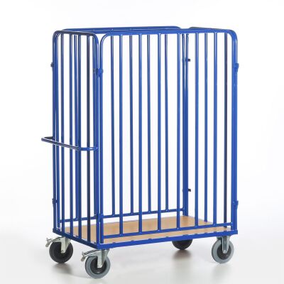 Rollcart Paketwagen 2 Längswände 08-7641, Ladefläche 1000x640mm, Tragkraft 600 kg, blau