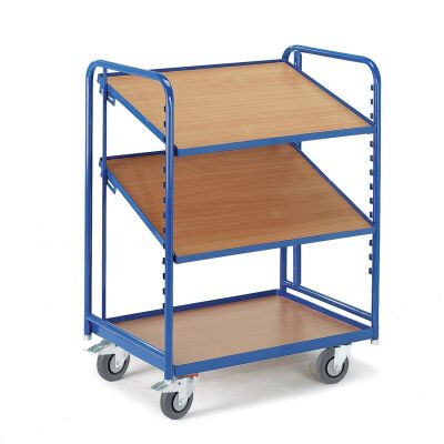 Rollcart Eurokastenwagen Holz 16-4332, Ladefläche 410x620mm, Tragkraft 200 kg, blau