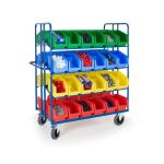 Rollcart Kommissionierwagen 4 doppels.Ladeflächen - Ladefläche LxB: 2x 1350x400mm
- Außenmaß LxB: 1530x800mm
- Tragkraft: 300kg