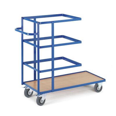 Rollcart Kommisionierwagen, offen  08-7710, Ladefläche O: 630x470mm, U: 1040x470mm, Tragkraft 150 kg, blau