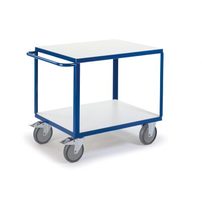 Rollcart Tischwagen mit 2 Ladeflächen - Ladefläche LxB: 1000x700mm
- Außenmaß LxB: 1150x700mm
- Tragkraft: 600kg