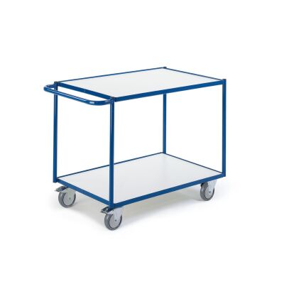 Rollcart Tischwagen mit 2 Etagen - Ladefläche LxB: 790x490mm
- Außenmaß LxB: 990x500mm
- Tragkraft: 300kg
