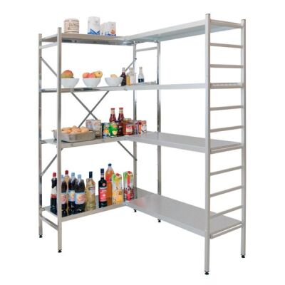 AR, Lebensmittelregal 1950 x 1200 x 500 mm, Edelstahl, 4 Fachböden á 150 kg, Feldlast 1.200 kg
