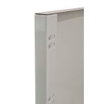 Vollblech-Seitenblende, 90 x 1250 x 400 mm (H x T), RAL 7035 lichtgrau