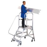 Aluminium-Podestleiter, einseitig begehbar, mit Rollen,...
