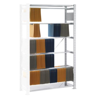 AR, Steck-Pendelhefterregal EXTRA Elba/Leitz, 1800 x 1000 x 350 mm, RAL 7035 lichtgrau, 5 Pendelstangen