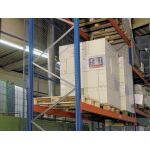 Palettenregal-Drahtgitter-Rückwand für S625-A18, S635-B20 und S645-B25, 1500 x 3300 mm (H x B), blau/verzinkt, 50 x 50 mm Maschenweite