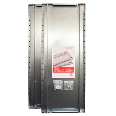 2er-Pack-Zusatz-Fachboden MULTIplus150 1000 x 400, verzinkt, inkl. 8 Fachbodenträgern