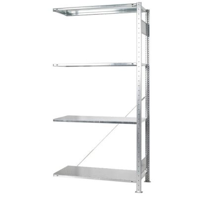 AR, Steckregal MULTIplus150-Set, 2000 x 1000 x 500 mm, 4 Fachböden, Kreuzstrebe, verzinkt