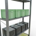 Grundregal, Fachbodenregal Stecksystem MULTIplus85, 2000 x 1000 x 300 mm (HxBxT), 5 Fachböden, Kreuzstrebe, verzinkt