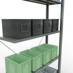 Anbauregal, Fachbodenregal Stecksystem MULTIplus85, 2000 x 1000 x 300 mm (HxBxT), 5 Fachböden, Kreuzstrebe, verzinkt