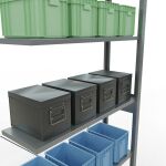 Anbauregal, Fachbodenregal Stecksystem MULTIplus85, 2500 x 1000 x 300 mm (HxBxT), 6 Fachböden, Kreuzstrebe, verzinkt