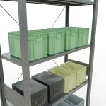 Grundregal, Fachbodenregal Stecksystem MULTIplus85, 3000 x 1000 x 400 mm (HxBxT), 7 Fachböden, Kreuzstrebe, verzinkt