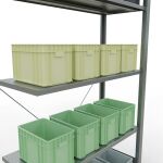 Anbauregal, Fachbodenregal Stecksystem MULTIplus85, 2000 x 1000 x 400 mm (HxBxT), 5 Fachböden, Kreuzstrebe, verzinkt