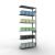Anbauregal, Fachbodenregal Stecksystem MULTIplus85, 2500 x 1000 x 400 mm (HxBxT), 6 Fachböden, Kreuzstrebe, verzinkt