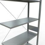 Anbauregal, Fachbodenregal Stecksystem MULTIplus85, 3000 x 1000 x 400 mm (HxBxT), 7 Fachböden, Kreuzstrebe, verzinkt