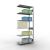 Anbauregal, Fachbodenregal Stecksystem MULTIplus85, 2500 x 1000 x 500 mm (HxBxT), 6 Fachböden, Kreuzstrebe, verzinkt