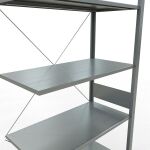 Anbauregal, Fachbodenregal Stecksystem MULTIplus85, 3000 x 1000 x 500 mm (HxBxT), 7 Fachböden, Kreuzstrebe, verzinkt