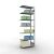 Anbauregal, Fachbodenregal Stecksystem MULTIplus85, 3000 x 1000 x 500 mm (HxBxT), 7 Fachböden, Kreuzstrebe, verzinkt