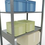 Grundregal, Fachbodenregal Stecksystem MULTIplus85, 2500 x 1000 x 600 mm (HxBxT), 6 Fachböden, Kreuzstrebe, verzinkt