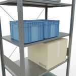 Grundregal, Fachbodenregal Stecksystem MULTIplus85, 3000 x 1000 x 600 mm (HxBxT), 7 Fachböden, Kreuzstrebe, verzinkt