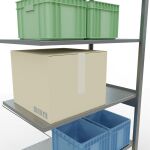 Anbauregal, Fachbodenregal Stecksystem MULTIplus85, 2500 x 1000 x 600 mm (HxBxT), 6 Fachböden, Kreuzstrebe, verzinkt