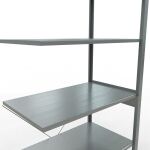 Anbauregal, Fachbodenregal Stecksystem MULTIplus85, 2500 x 1000 x 600 mm (HxBxT), 6 Fachböden, Kreuzstrebe, verzinkt