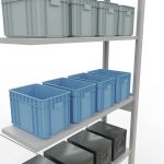 Anbauregal, Fachbodenregal Stecksystem MULTIplus85, 2500 x 1000 x 300 mm (HxBxT), 6 Fachböden, Kreuzstrebe, RAL 7035 lichtgrau