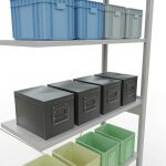 Anbauregal, Fachbodenregal Stecksystem MULTIplus85, 2500 x 1000 x 400 mm (HxBxT), 6 Fachböden, Kreuzstrebe, RAL 7035 lichtgrau