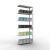 Anbauregal, Fachbodenregal Stecksystem MULTIplus85, 2500 x 1000 x 400 mm (HxBxT), 6 Fachböden, Kreuzstrebe, RAL 7035 lichtgrau