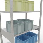 Grundregal, Fachbodenregal Stecksystem MULTIplus85, 2500 x 1000 x 600 mm (HxBxT), 6 Fachböden, Kreuzstrebe, RAL 7035 lichtgrau