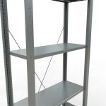 Grundregal, Fachbodenregal Stecksystem MULTIplus150, 2000 x 750 x 300 mm (HxBxT), 5 Fachböden, Kreuzstrebe, verzinkt