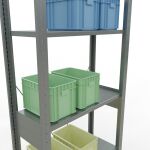 Grundregal, Fachbodenregal Stecksystem MULTIplus150, 2500 x 750 x 300 mm (HxBxT), 6 Fachböden, Kreuzstrebe, verzinkt