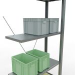 Anbauregal, Fachbodenregal Stecksystem MULTIplus150, 2000 x 750 x 300 mm (HxBxT), 5 Fachböden, Kreuzstrebe, verzinkt