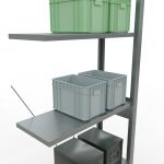 Anbauregal, Fachbodenregal Stecksystem MULTIplus150, 2500 x 750 x 300 mm (HxBxT), 6 Fachböden, Kreuzstrebe, verzinkt