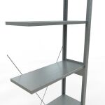 Anbauregal, Fachbodenregal Stecksystem MULTIplus150, 2500 x 750 x 300 mm (HxBxT), 6 Fachböden, Kreuzstrebe, verzinkt