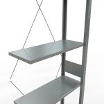 Anbauregal, Fachbodenregal Stecksystem MULTIplus150, 3000 x 750 x 300 mm (HxBxT), 7 Fachböden, Kreuzstrebe, verzinkt