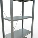 Grundregal, Fachbodenregal Stecksystem MULTIplus150, 2000 x 750 x 400 mm (HxBxT), 5 Fachböden, Kreuzstrebe, verzinkt