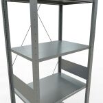 Grundregal, Fachbodenregal Stecksystem MULTIplus150, 3000 x 750 x 500 mm (HxBxT), 7 Fachböden, Kreuzstrebe, verzinkt