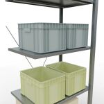 Anbauregal, Fachbodenregal Stecksystem MULTIplus150, 2000 x 750 x 500 mm (HxBxT), 5 Fachböden, Kreuzstrebe, verzinkt