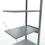 Anbauregal, Fachbodenregal Stecksystem MULTIplus150, 2500 x 750 x 500 mm (HxBxT), 6 Fachböden, Kreuzstrebe, verzinkt