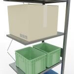 Anbauregal, Fachbodenregal Stecksystem MULTIplus150, 3000 x 750 x 500 mm (HxBxT), 7 Fachböden, Kreuzstrebe, verzinkt