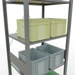 Grundregal, Fachbodenregal Stecksystem MULTIplus150, 3000 x 750 x 600 mm (HxBxT), 7 Fachböden, Kreuzstrebe, verzinkt