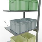 Anbauregal, Fachbodenregal Stecksystem MULTIplus150, 2500 x 750 x 600 mm (HxBxT), 6 Fachböden, Kreuzstrebe, verzinkt