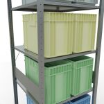 Grundregal, Fachbodenregal Stecksystem MULTIplus150, 3000 x 750 x 800 mm (HxBxT), 7 Fachböden, Kreuzstrebe, verzinkt