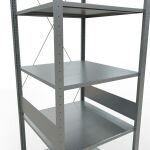 Grundregal, Fachbodenregal Stecksystem MULTIplus150, 3000 x 750 x 800 mm (HxBxT), 7 Fachböden, Kreuzstrebe, verzinkt