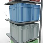 Anbauregal, Fachbodenregal Stecksystem MULTIplus150, 2000 x 750 x 800 mm (HxBxT), 5 Fachböden, Kreuzstrebe, verzinkt