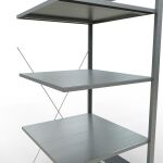 Anbauregal, Fachbodenregal Stecksystem MULTIplus150, 2000 x 750 x 800 mm (HxBxT), 5 Fachböden, Kreuzstrebe, verzinkt